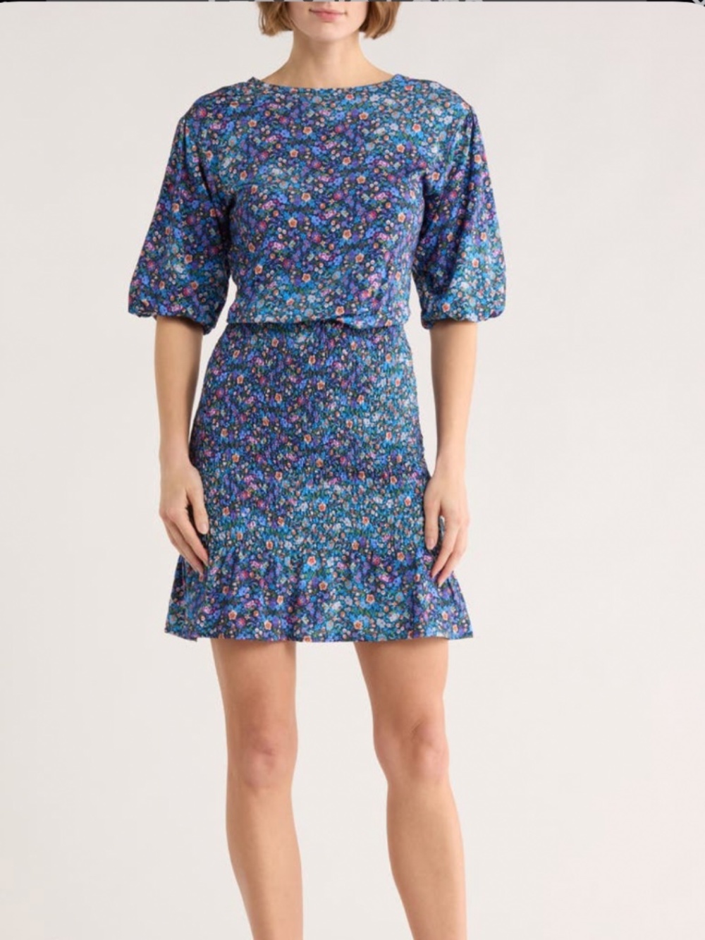 Sandro Paris spinelle floral smocked dress